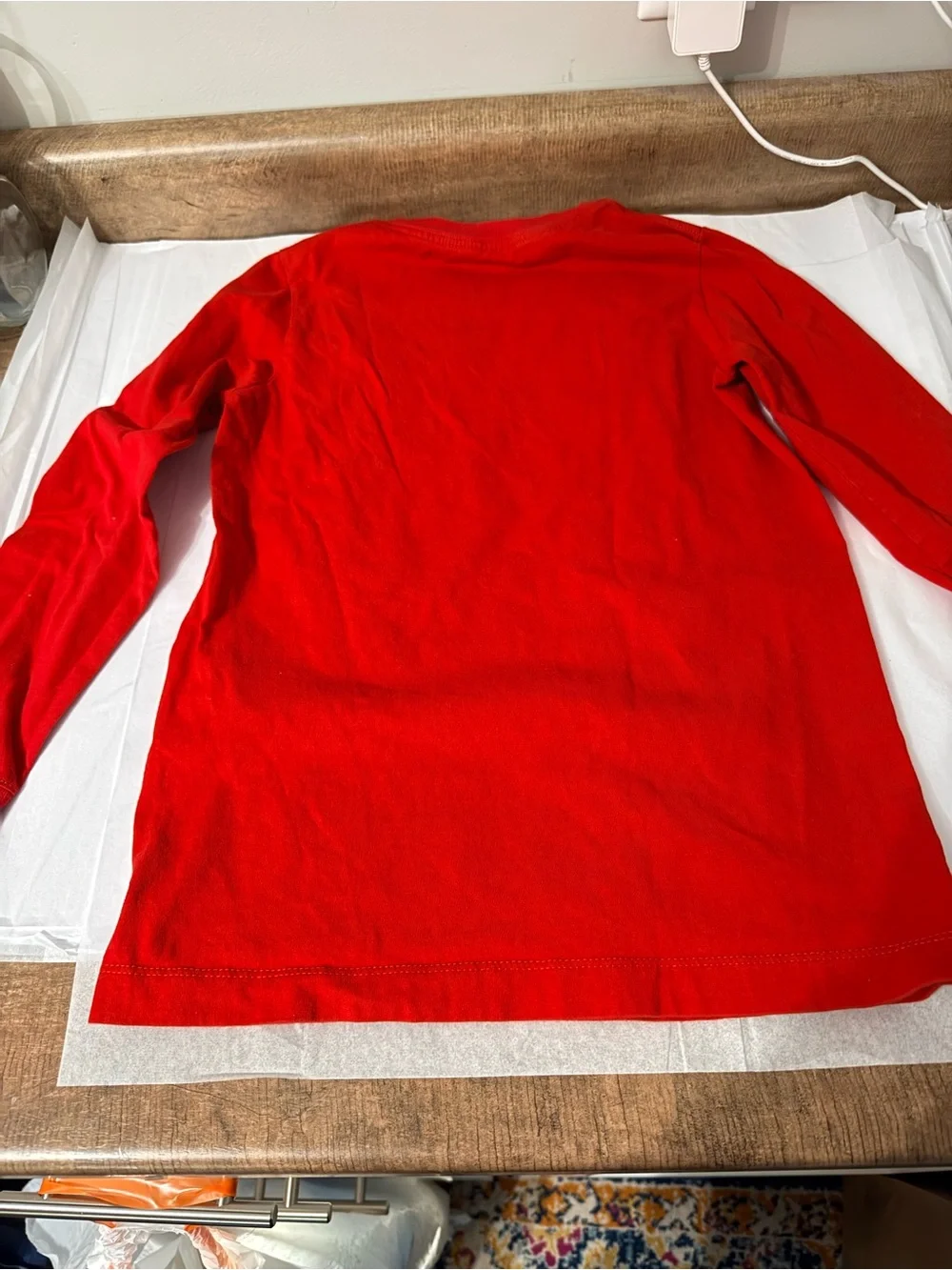 Nike Football Long Sleeve Graphic Tee Youth Small Red Athletic Shirt